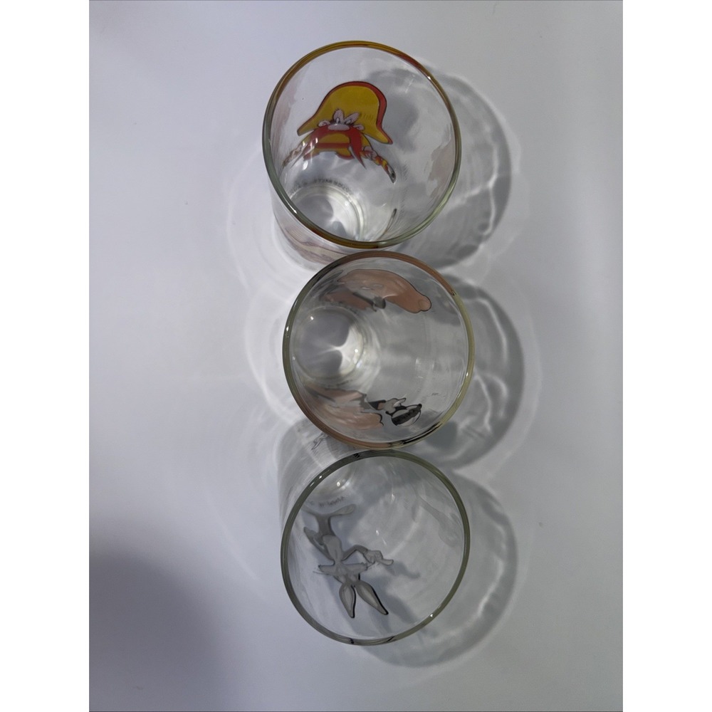 Vintage Pepsi Collector Glasses Set Of 3 Bugs Bunny Porky Pig Yosemite Sam - Picture 3 of 4